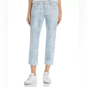 Frame Denim-Le High Tie-Dye Straight-Leg Jeans in Cloud